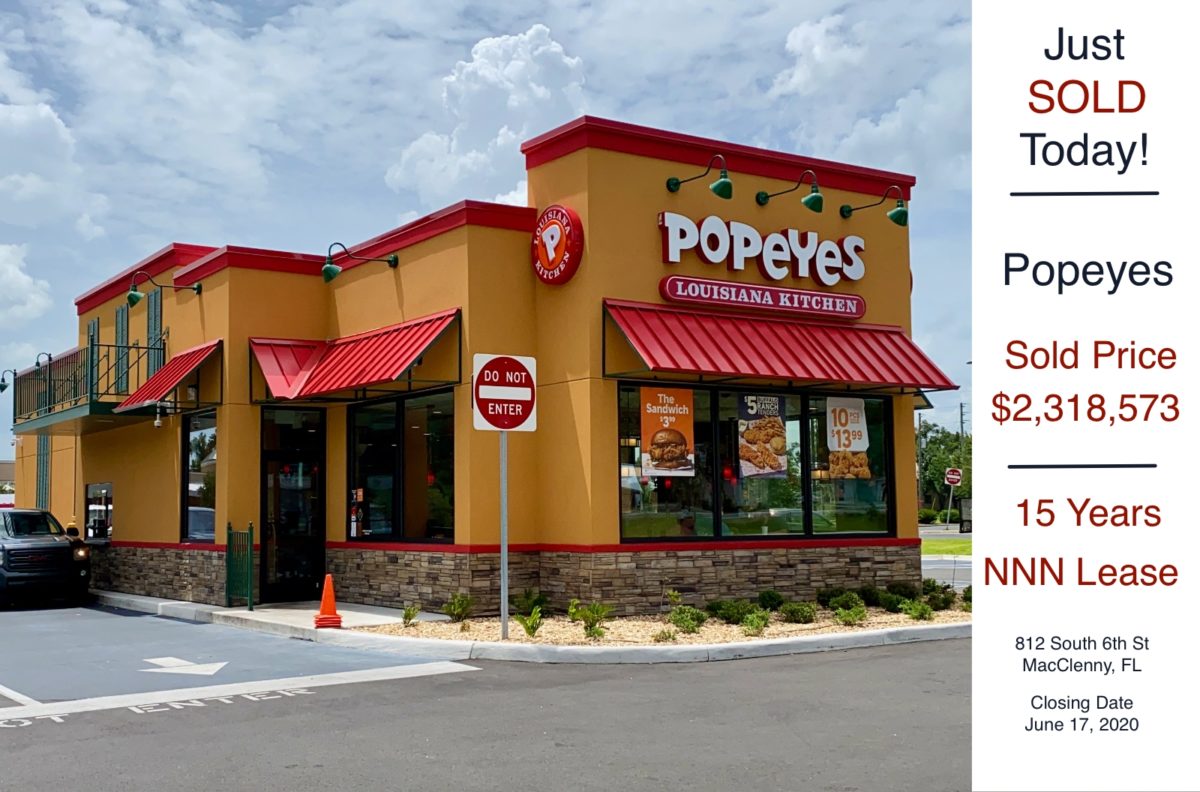 Popeyes NNN Lease Property Sold in MacClenny Florida CASABLANCA